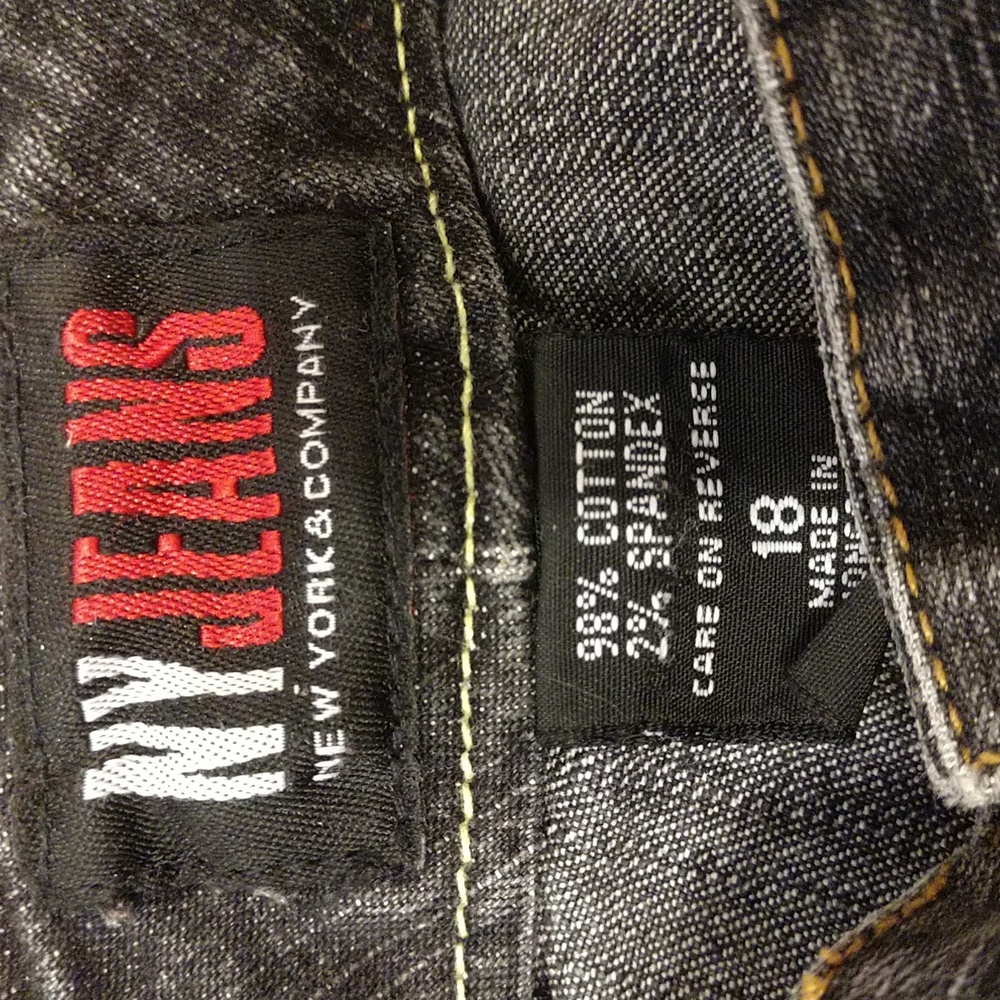 Gently used light black New York and Company bootcut jeans Size 18